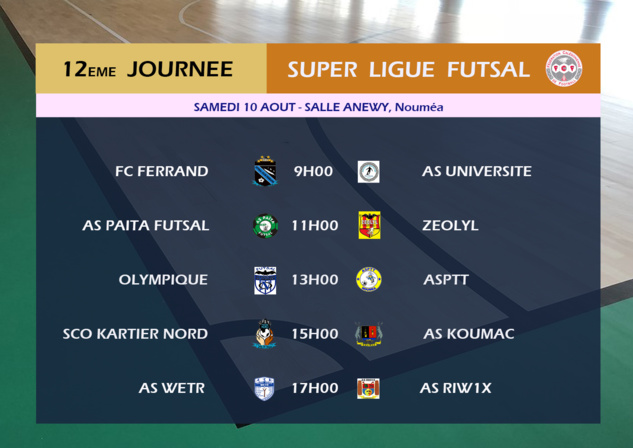 Quarts de finale FUTSAL / Tirage + Programme SUPER LIGUE J12 Quarts de finale FUTSAL / Tirage + Programme SUPER LIGUE J12