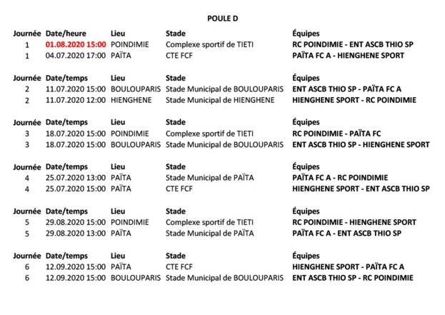 Place à la COUPE de CALEDONIE U18 / Football des Jeunes - Programme Place à la COUPE de CALEDONIE U18 / Football des Jeunes - Programme