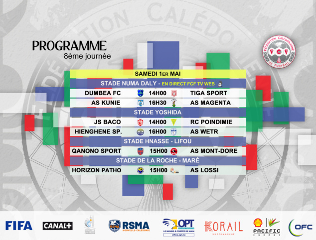 SUPER LIGUE - Journée 8 / Programme