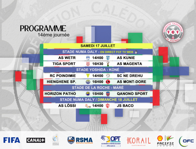 Programme du week-end / SUPER LIGUE J14 + FUTSAL J5 + Coupe U18 (4ème tour) Programme du week-end / SUPER LIGUE J14 + FUTSAL J5 + Coupe U18 (4ème tour)