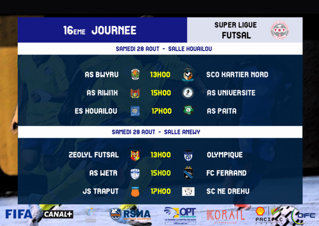 Programme du week-end / SUPER LIGUE (J18 - LIVE MATCHS) + FUTSAL (J16) + U18 (J8) Programme du week-end / SUPER LIGUE (J18 - LIVE MATCHS) + FUTSAL (J16) + U18 (J8)