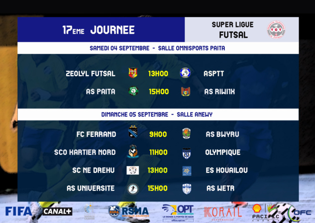 Programme du week-end : COUPE - SUPER LIGUE - FUTSAL - U18