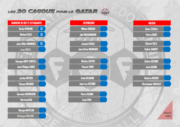 OFFICIEL : LA LISTE DES 30 CAGOUS POUR LE QATAR / Sélection A OFFICIEL : LA LISTE DES 30 CAGOUS POUR LE QATAR / Sélection A