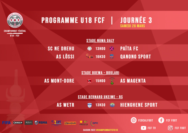 PROGRAMMES du WEEK-END / Championnats FCF
