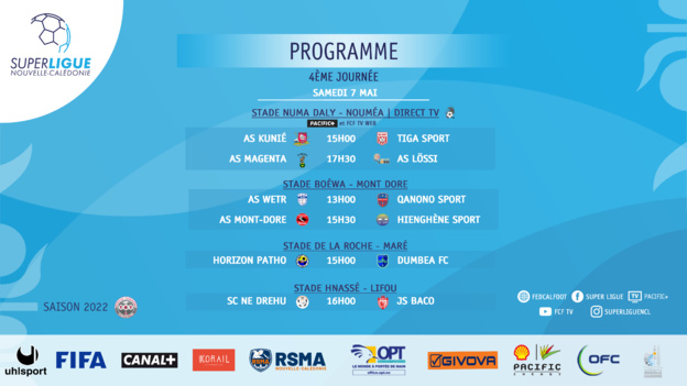 SUPER LIGUE  | Programme de la 4ème journée 