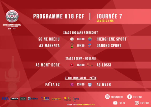 PROGRAMME du WEEK-END |  CHAMPIONNATS FCF