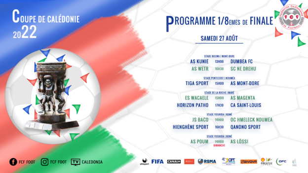 L'AS POUM rejoint les huitièmes | COUPE de CALEDONIE = programme complet des 1/8èmes