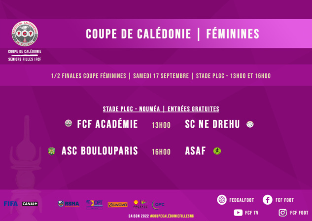 Une semaine au parfum "FOOT FEMININ" | SEMINAIRE FIFA + 1/2 FINALES COUPE de CALEDONIE (Programme)