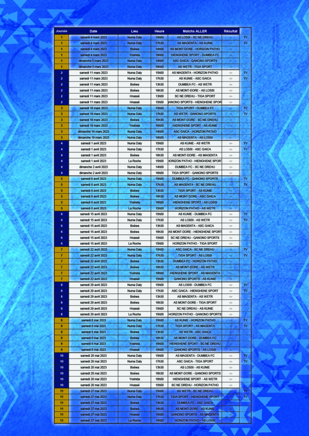 SUPER LIGUE 2023 | CALENDRIER OFFICIEL FCF