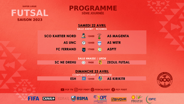 7ème journée en approche | SUPER LIGUE - J7 | Programme SL FUTSAL + U18 Fédéral 7ème journée en approche | SUPER LIGUE - J7 | Programme SL FUTSAL + U18 Fédéral