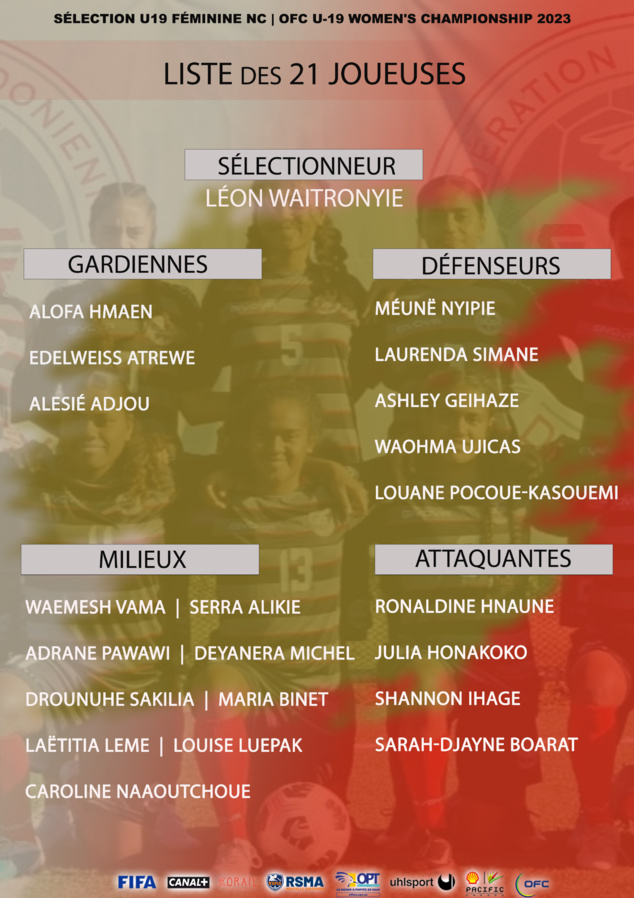 Les SAMOA pour débuter le tournoi | NC vs SAMOA - ce mercredi, 11H00 Heure NC | OFC U-19 WOMEN'S CHAMPIONSHIP Les SAMOA pour débuter le tournoi | NC vs SAMOA - ce mercredi, 11H00 Heure NC | OFC U-19 WOMEN'S CHAMPIONSHIP