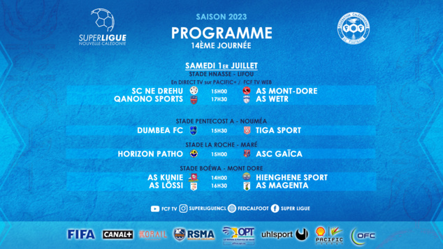 Les DIRECTS TV se délocalisent à LIFOU en juillet | SUPER LIGUE - Journées 14 et 15 (Directs TV) + PROGRAMME J14
