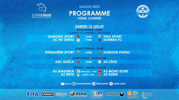 Programme FCF du week-end | SUPER LIGUE FUTSAL (J14) + SUPER LIGUE (J15 / TV) + D2 Féminine + COUPE U18 (Tour 5)