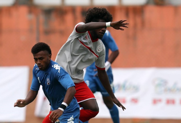 Albert WATRONE, puissant attaquant, qui avait participé aux Qualifications Coupe du Monde U20 en 2016 avec l'équipe de Calédonie. Photo : OFC