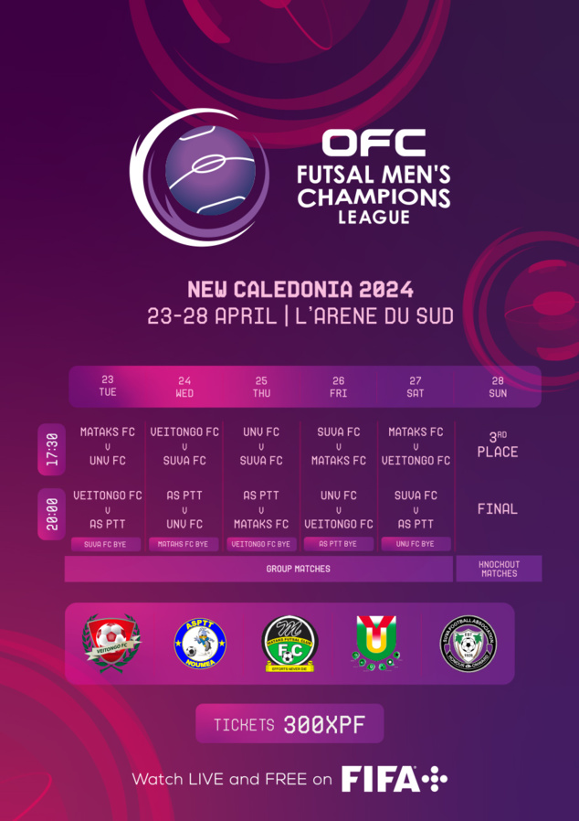 C'est parti pour une semaine internationale de FUTSAL !! | OFC FUTSAL CHAMPIONS LEAGUE = coup d'envoi ce MARDI | DIRECT FIFA+ (TV) C'est parti pour une semaine internationale de FUTSAL !! | OFC FUTSAL CHAMPIONS LEAGUE = coup d'envoi ce MARDI | DIRECT FIFA+ (TV)