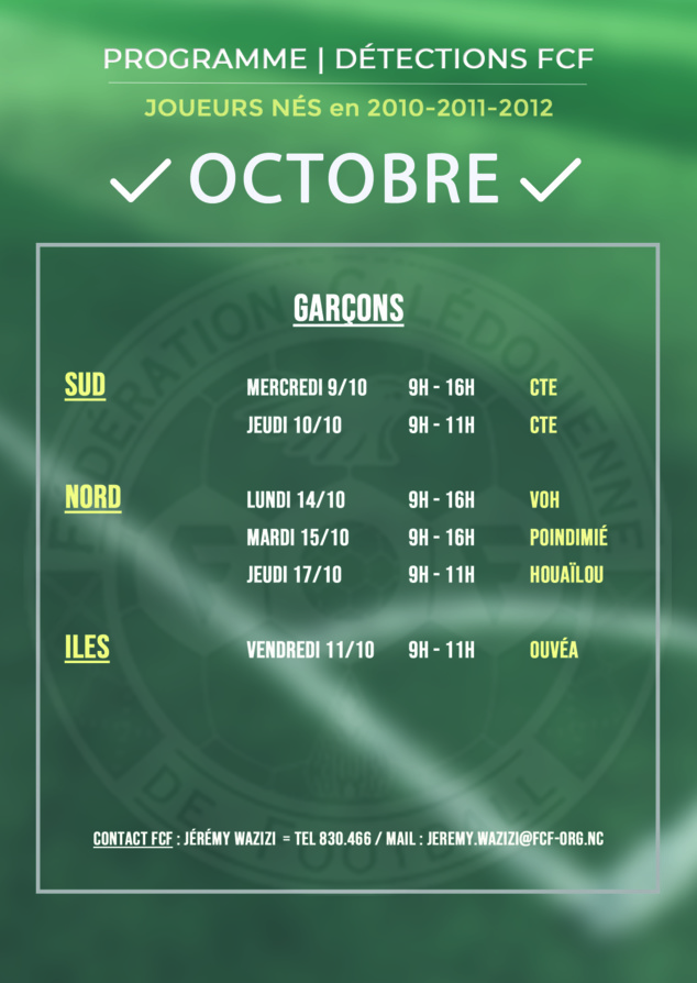 C'est reparti pour les Détections fédérales | Période de vacances scolaires (octobre) C'est reparti pour les Détections fédérales | Période de vacances scolaires (octobre)