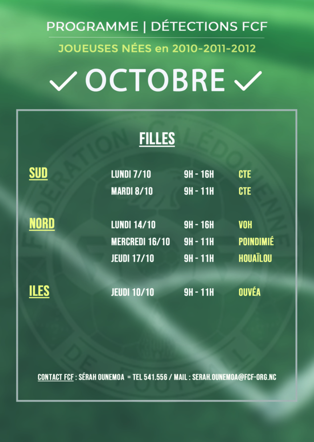 C'est reparti pour les Détections fédérales | Période de vacances scolaires (octobre) C'est reparti pour les Détections fédérales | Période de vacances scolaires (octobre)