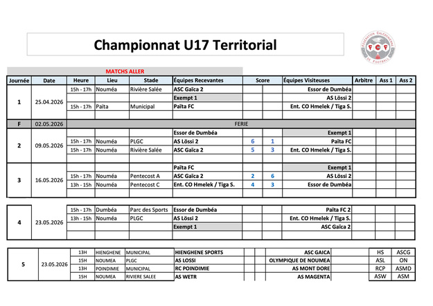 Championnat U-17 FCF [Saison 2026]