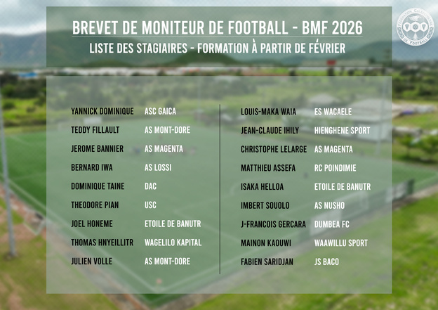 La liste des 18 stagiaires retenus pour le BMF | Formations 2026 La liste des 18 stagiaires retenus pour le BMF | Formations 2026