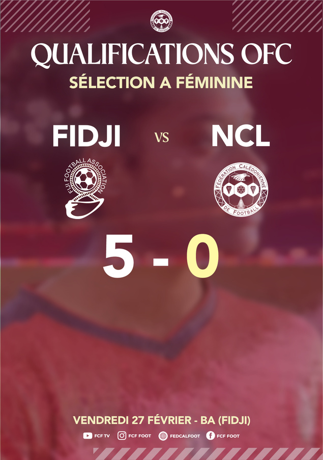 Lourde défaite des 'filles cagou' en entame de compétition | FIDJI 5 - 0 NCL Lourde défaite des 'filles cagou' en entame de compétition | FIDJI 5 - 0 NCL