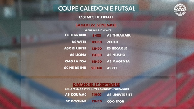 Des huitièmes attrayants, de L'Arène du Sud à Pouembout | COUPE de CALÉDONIE FUTSAL - 1/8èmes de finale Des huitièmes attrayants, de L'Arène du Sud à Pouembout | COUPE de CALÉDONIE FUTSAL - 1/8èmes de finale