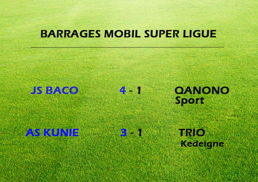 BACO et KUNIE montent en MOBIL SUPER LIGUE / Barrages