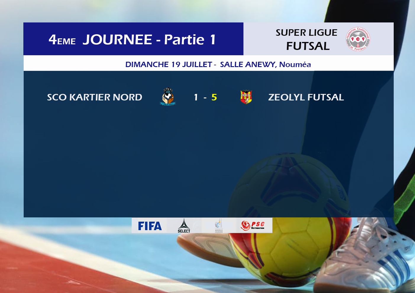 Résultats-Classement / SUPER LIGUE FUTSAL - Journée 3 et 4