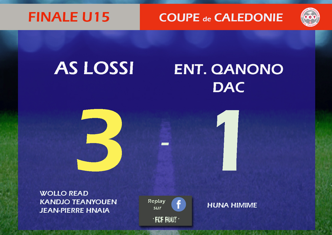 Résultats du week-end : LOSSI et NE DREHU remporte la COUPE chez les JEUNES / U15 - U18 - FUTSAL - Mobil SUPER LIGUE