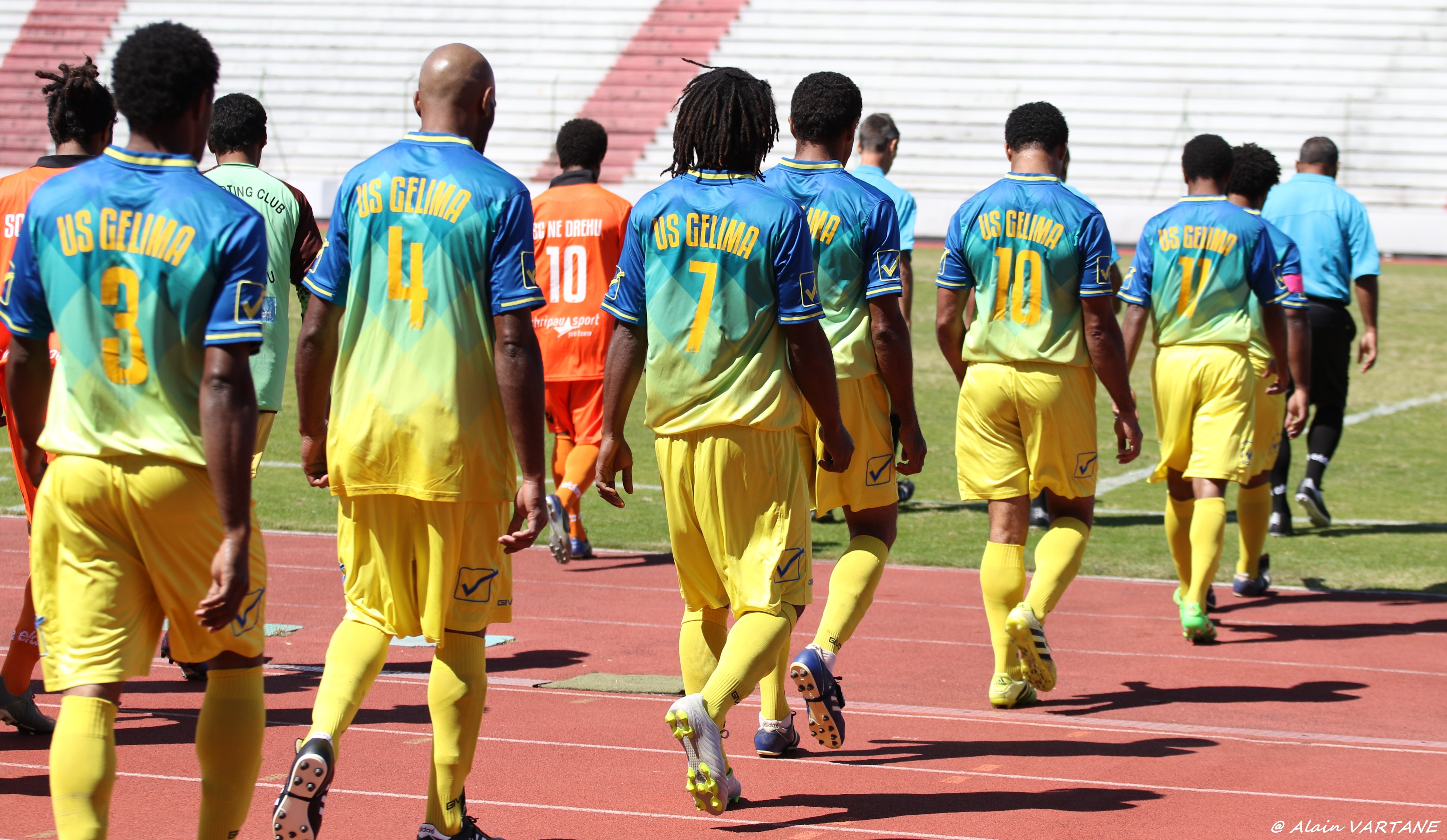 L'US GELIMA, ici en huitièmes de finale de la COUPE de CALEDONIE 2020, face à Ne Drehu (défaite 0-2). Credit Photo : ALAIN VARTANE