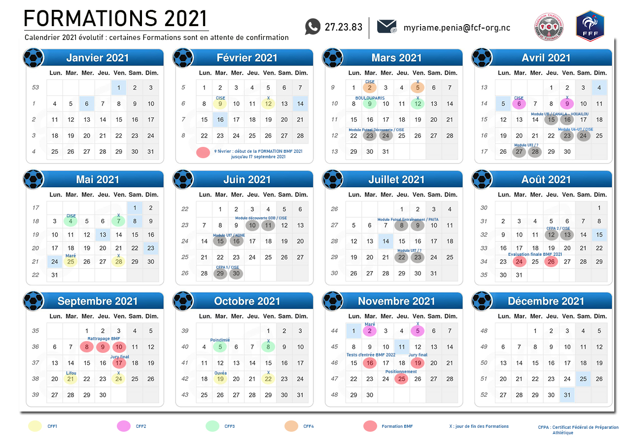 Formations 2021 : DATES et Fiches d'INSCRIPTIONS