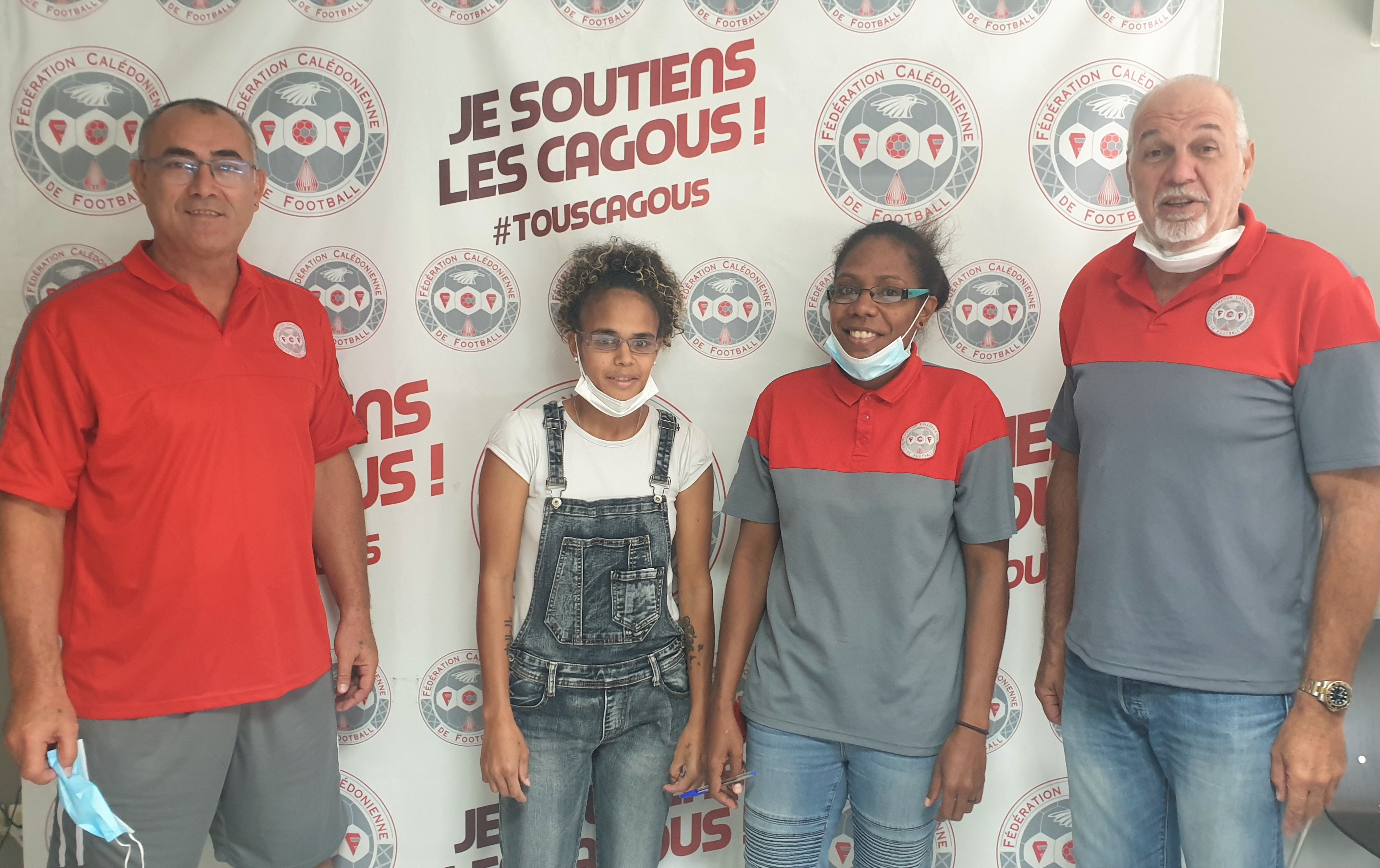 En photo de gauche à droite : Kamaliele Fitialeata, Marielle Haocas, Glenda Wahnapo, Gilles Tavergeux. (Photo FCF)