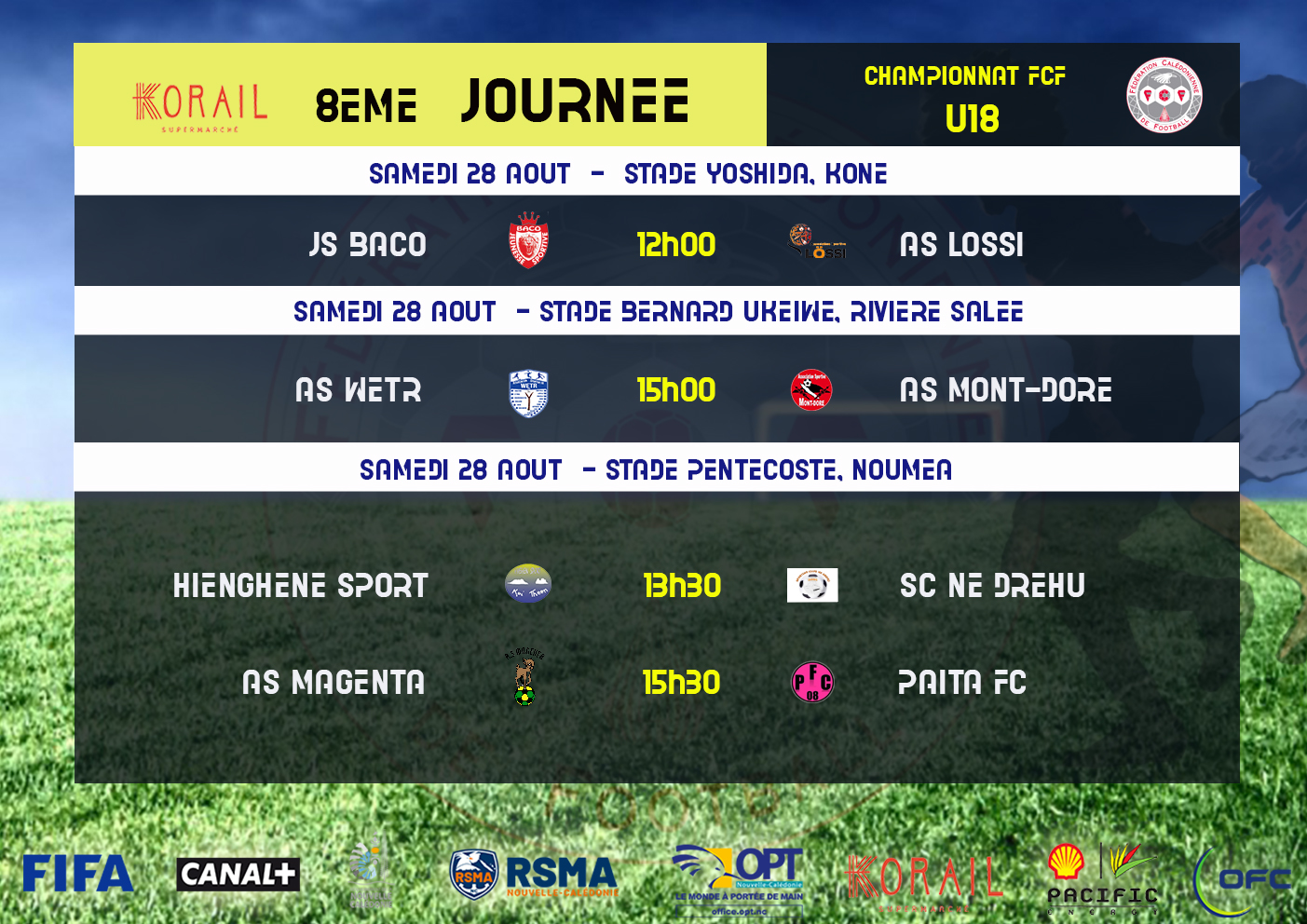 Programme du week-end / SUPER LIGUE (J18 - LIVE MATCHS) + FUTSAL (J16) + U18 (J8)