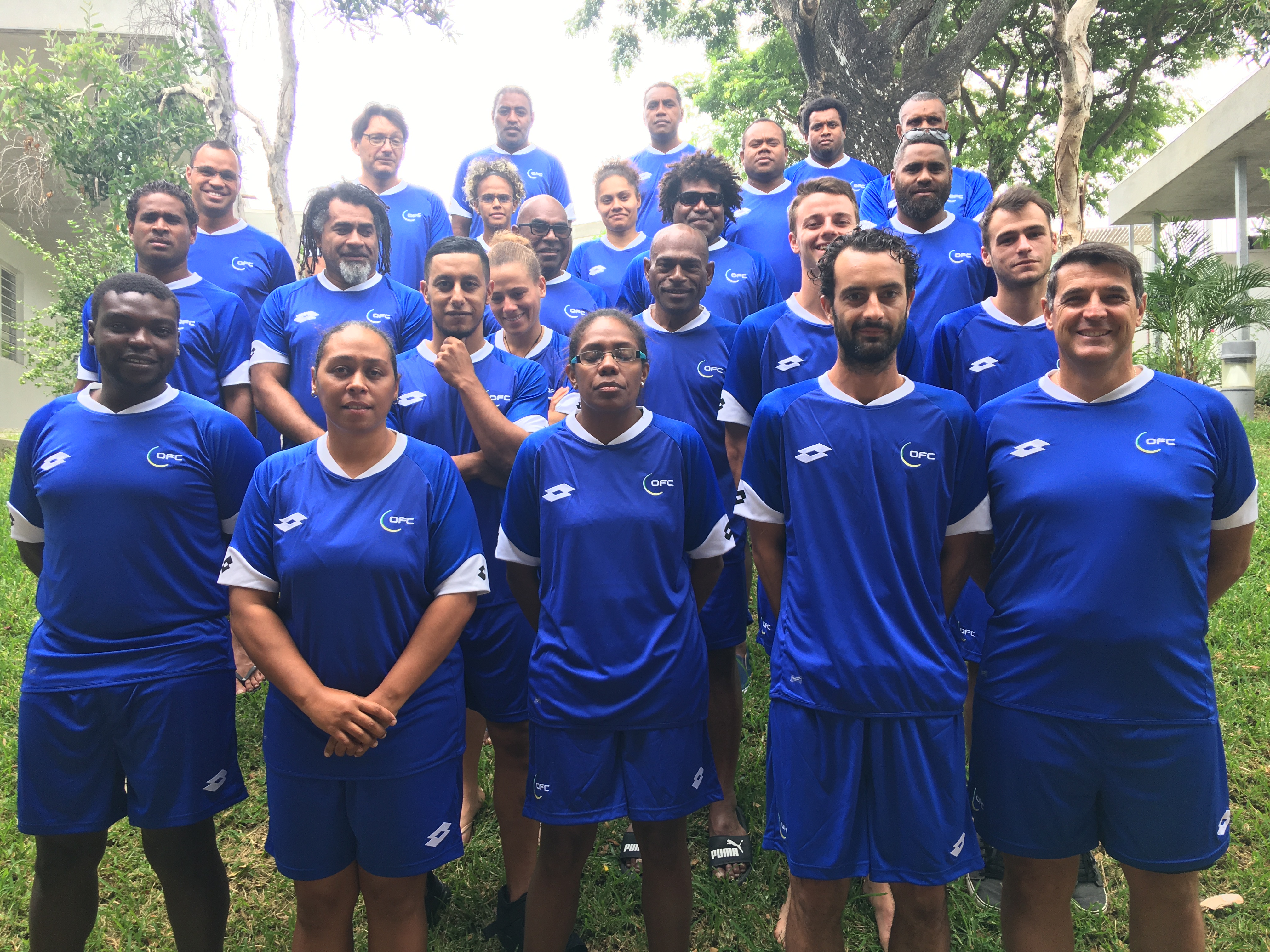Les stagiaires 2021 de la Formation de Brevet de Moniteur de Football (BMF) mise en place pour la 1ère fois cette année en Calédonie. L'évaluation finale est prévue fin septembre sur deux jours, les 22 et 23.