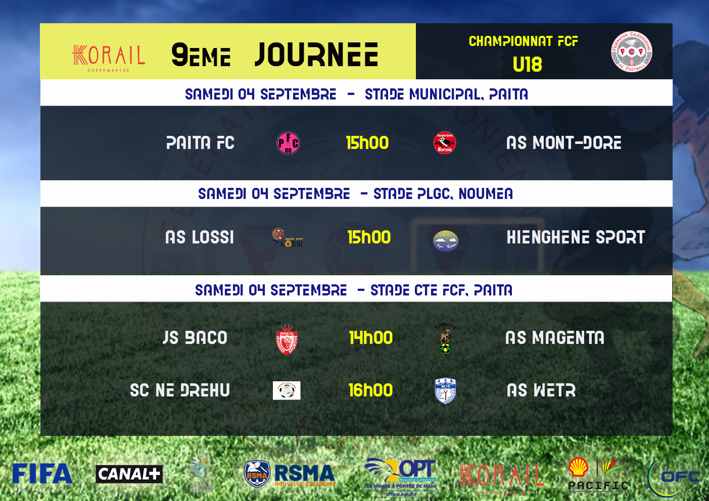 Programme du week-end : COUPE - SUPER LIGUE - FUTSAL - U18