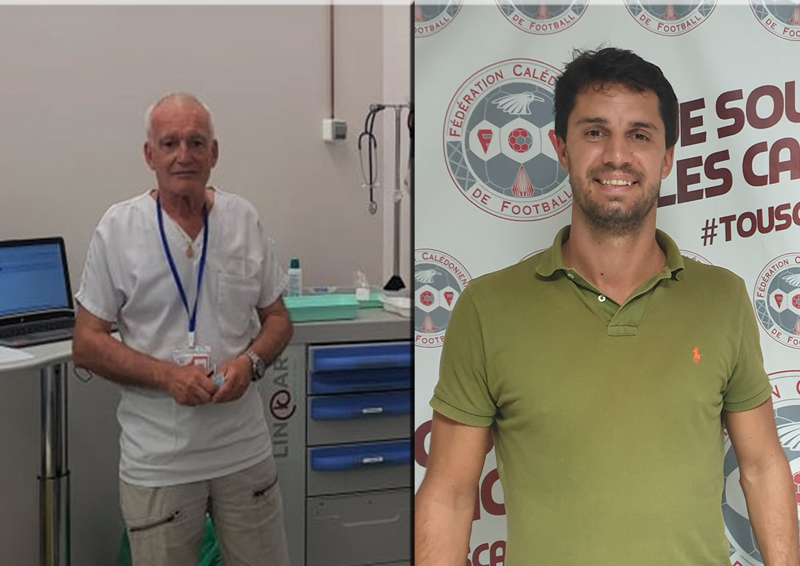 Le Docteur SABOT, fidèle médecin du football calédonien depuis plusieurs années (à gauche), et le Docteur Bastien ANTOINE (aussi créateur du site Foot NC, partenaire de la FCF), nous livrent leurs sentiments quant à la crise COVID.