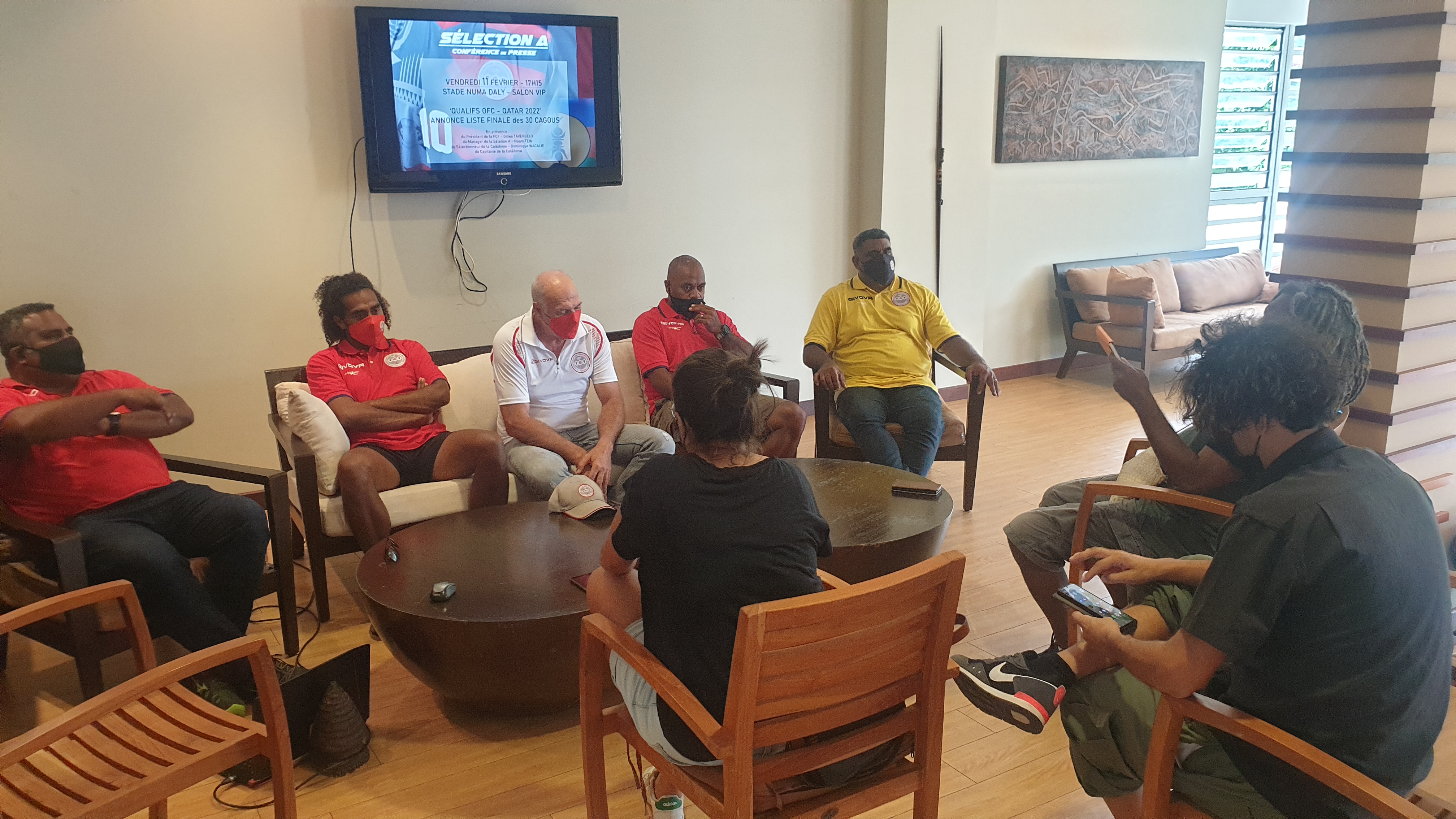 Conférence de Presse du dimanche 13 février : annonce de la liste des 30 cagous. Photo : FCF