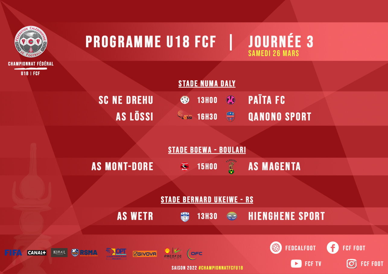 PROGRAMMES du WEEK-END / Championnats FCF
