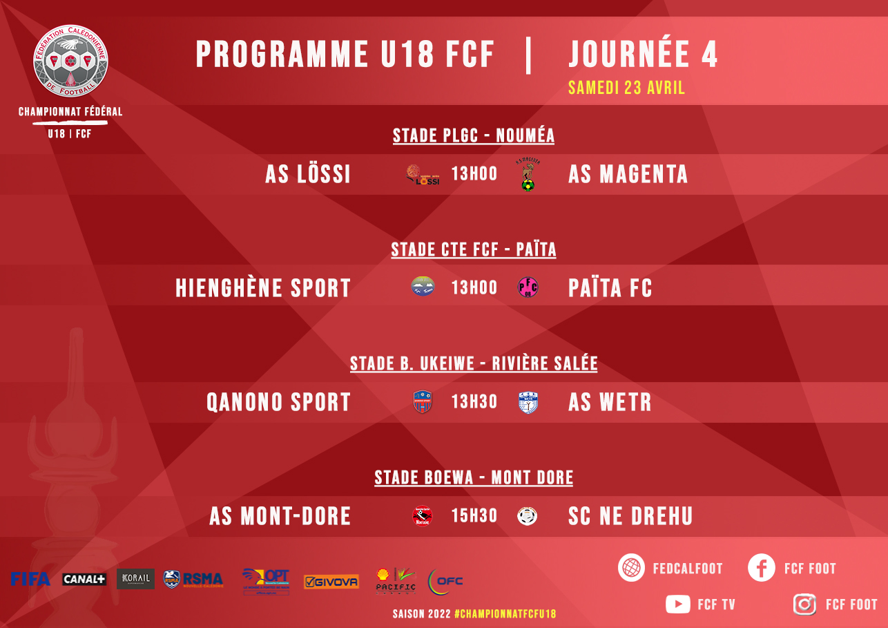 Programme du week-end : SUPER LIGUE FUTSAL - U18 et Filles seniors FCF