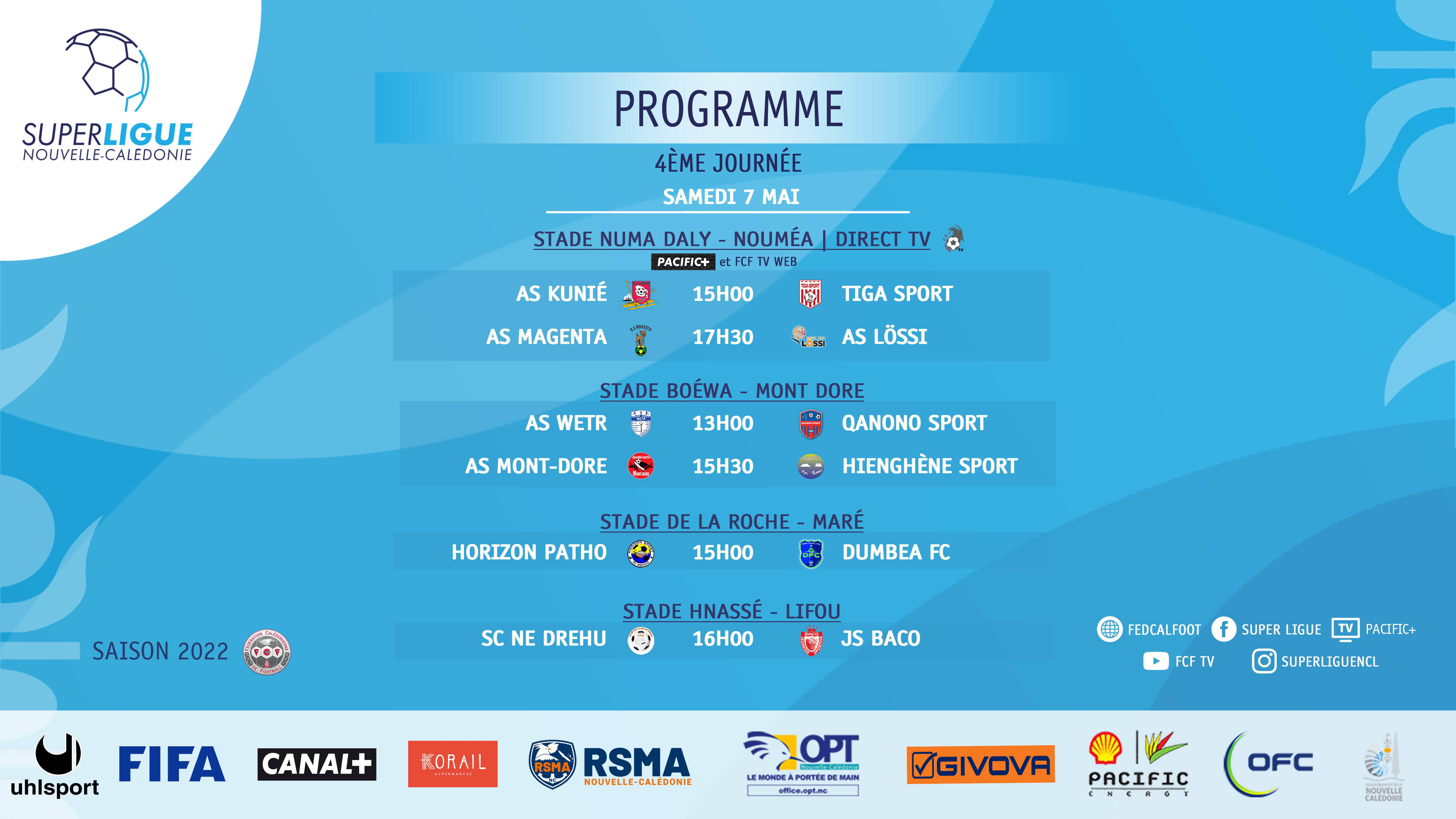 SUPER LIGUE  | Programme de la 4ème journée 