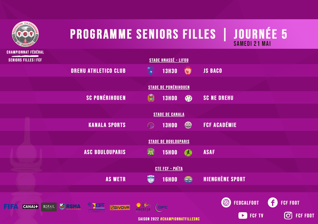 PROGRAMME du WEEK-END |  CHAMPIONNATS FCF