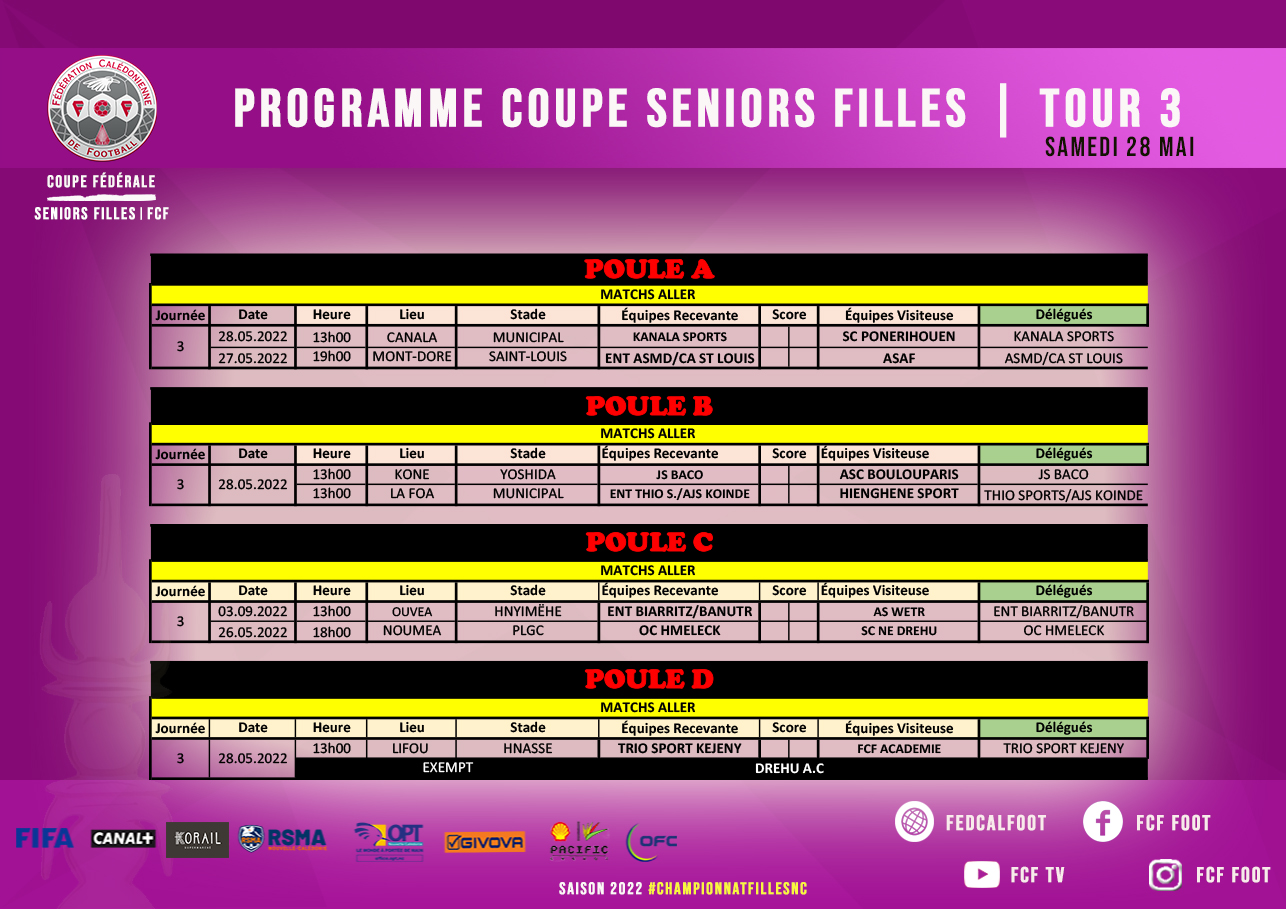 SUPER LIGUE | Programme 7ème journée (TV) + Programme FCF du week-end