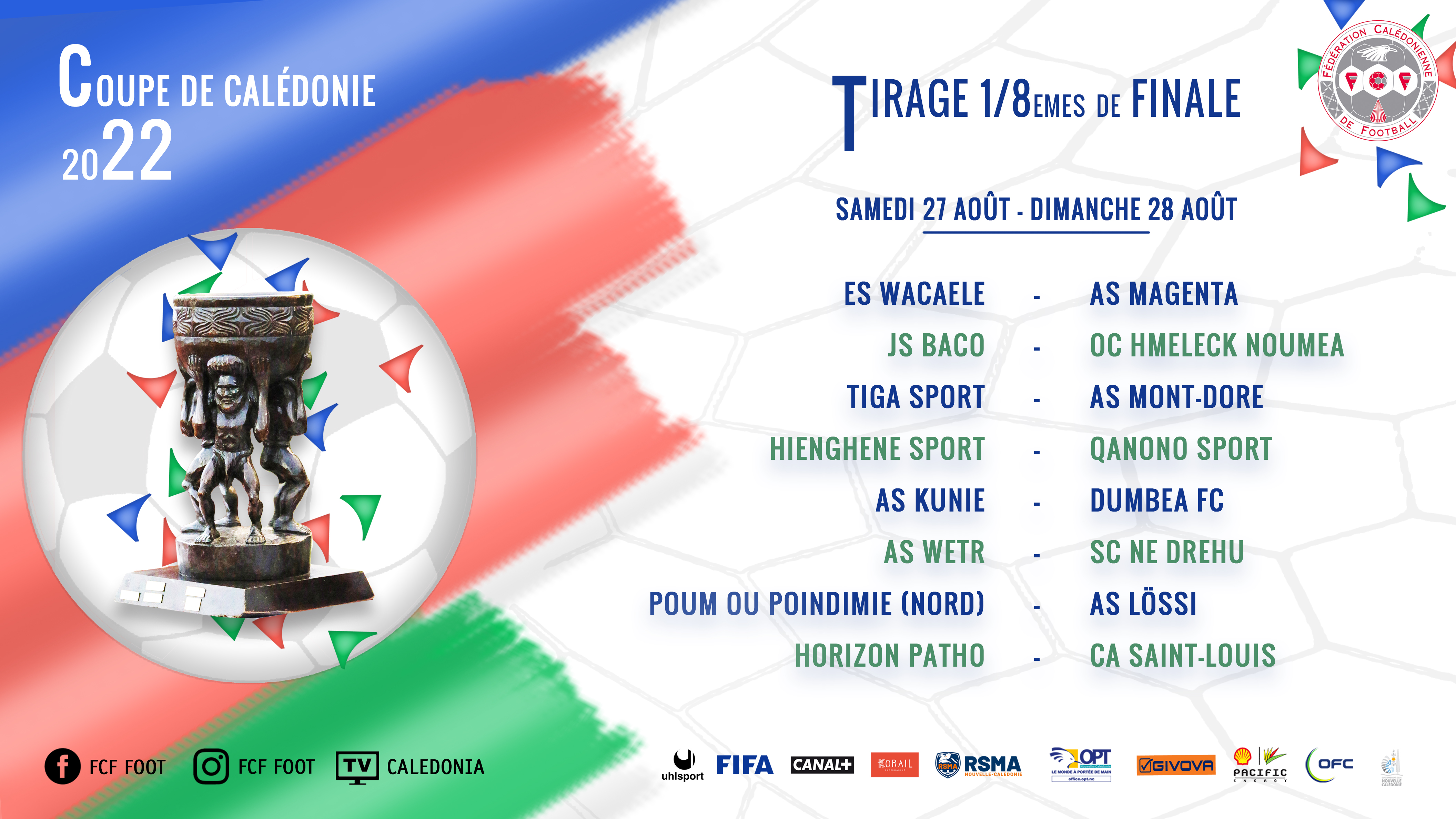 Le TIRAGE complet des 1/8èmes | COUPE DE CALEDONIE