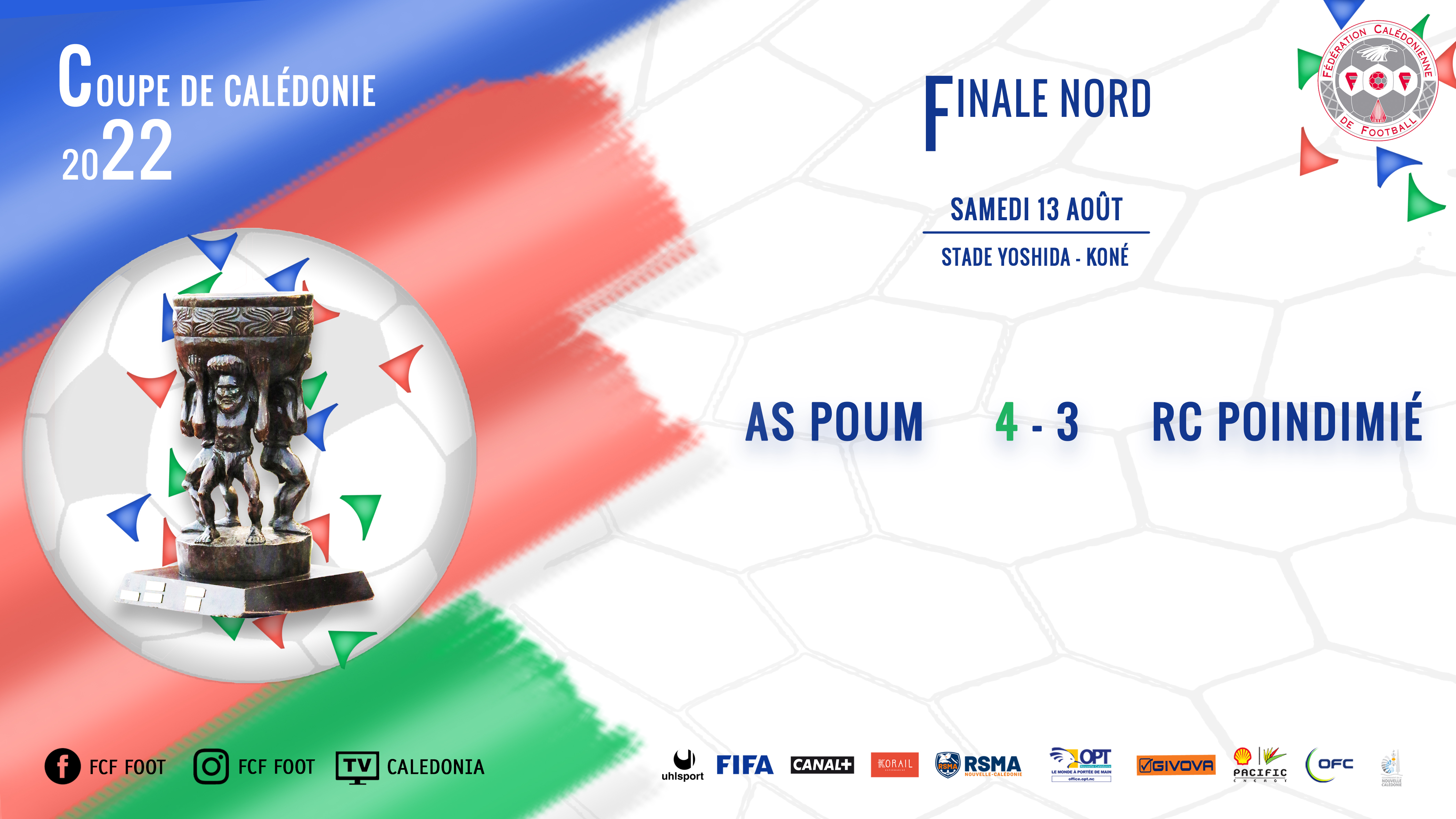 L'AS POUM rejoint les huitièmes | COUPE de CALEDONIE = programme complet des 1/8èmes