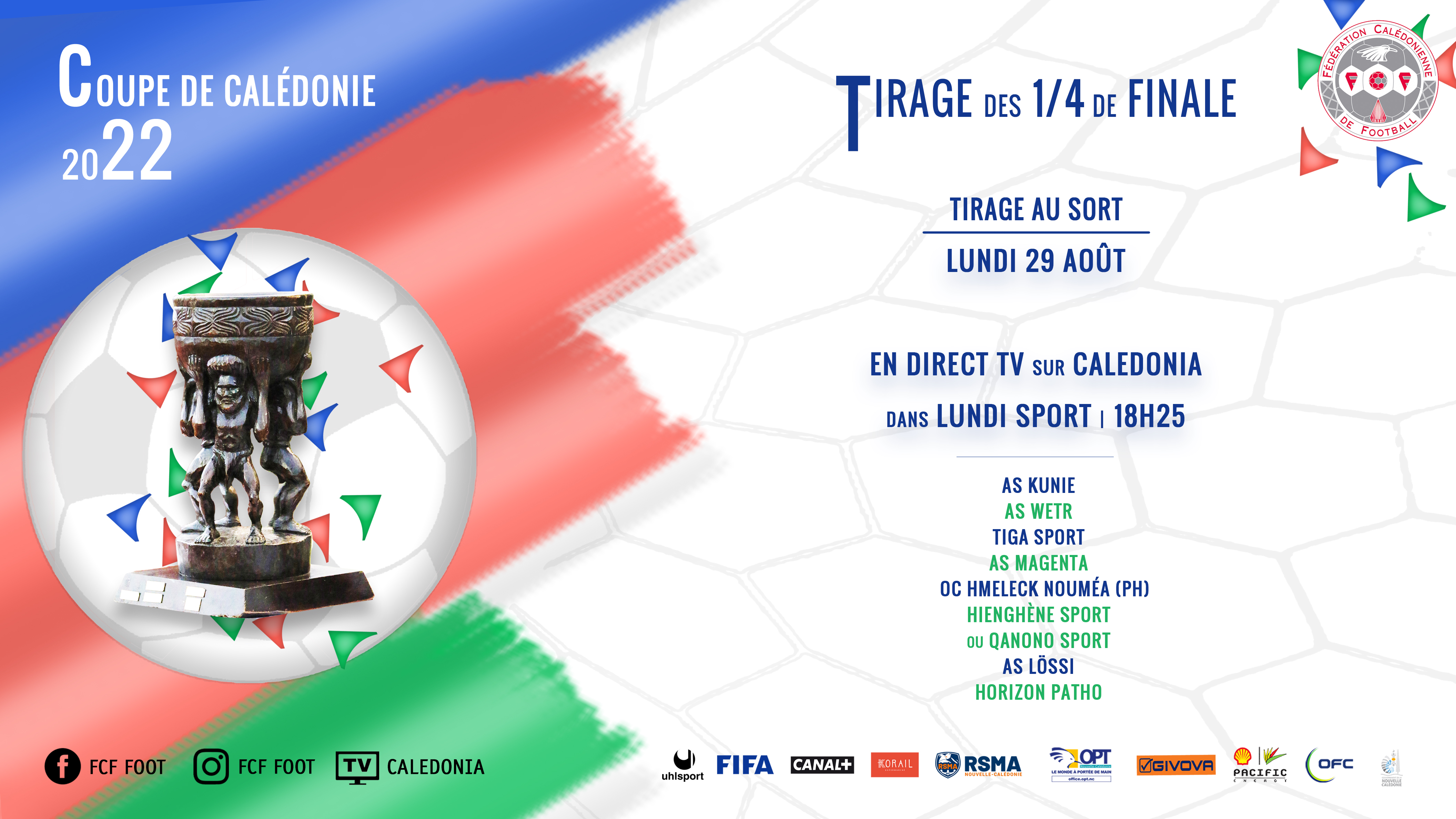 Résultats complets des 1/8èmes | COUPE DE CALEDONIE