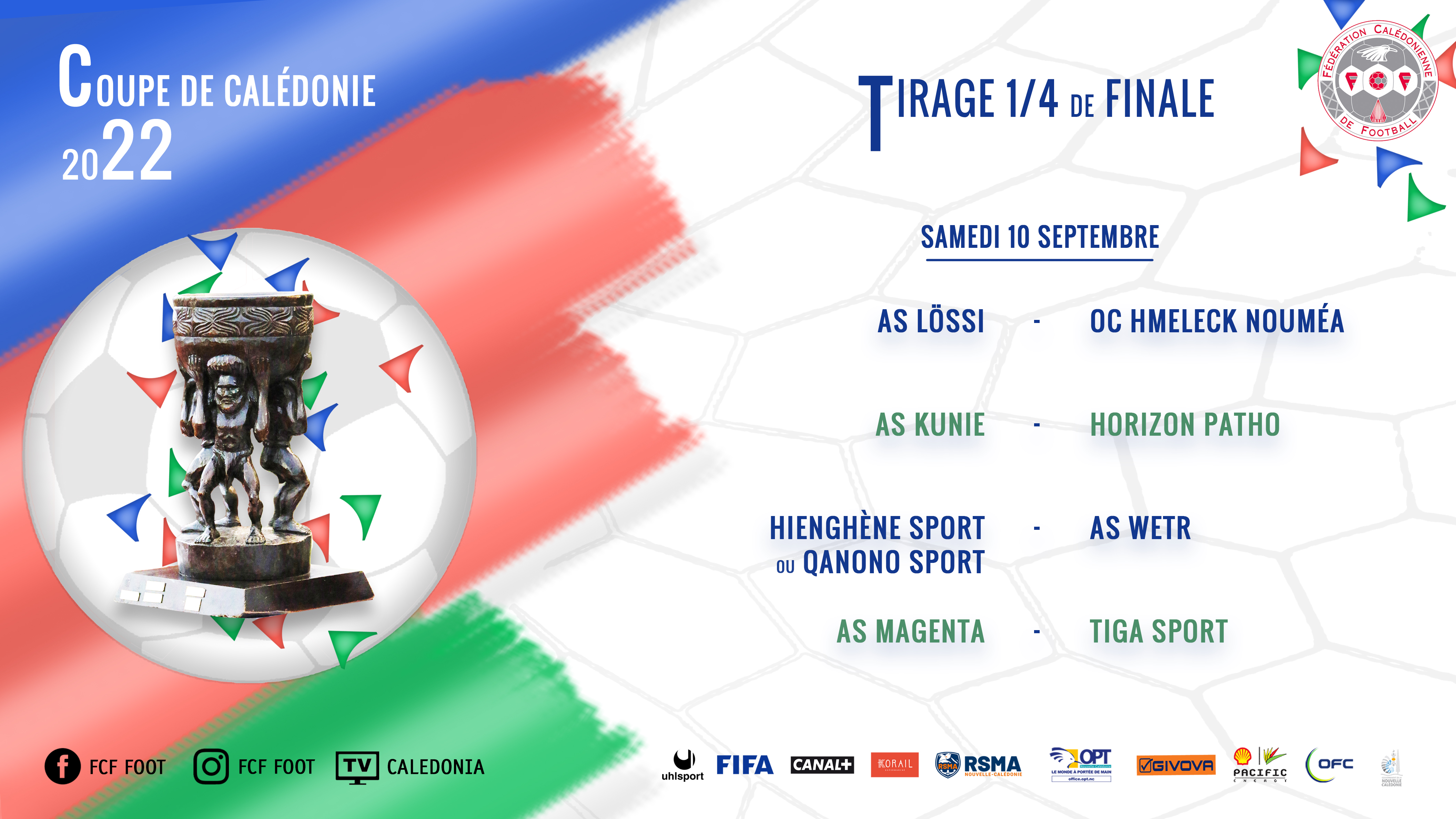 Le TIRAGE complet des 1/4 de FINALE | COUPE DE CALEDONIE