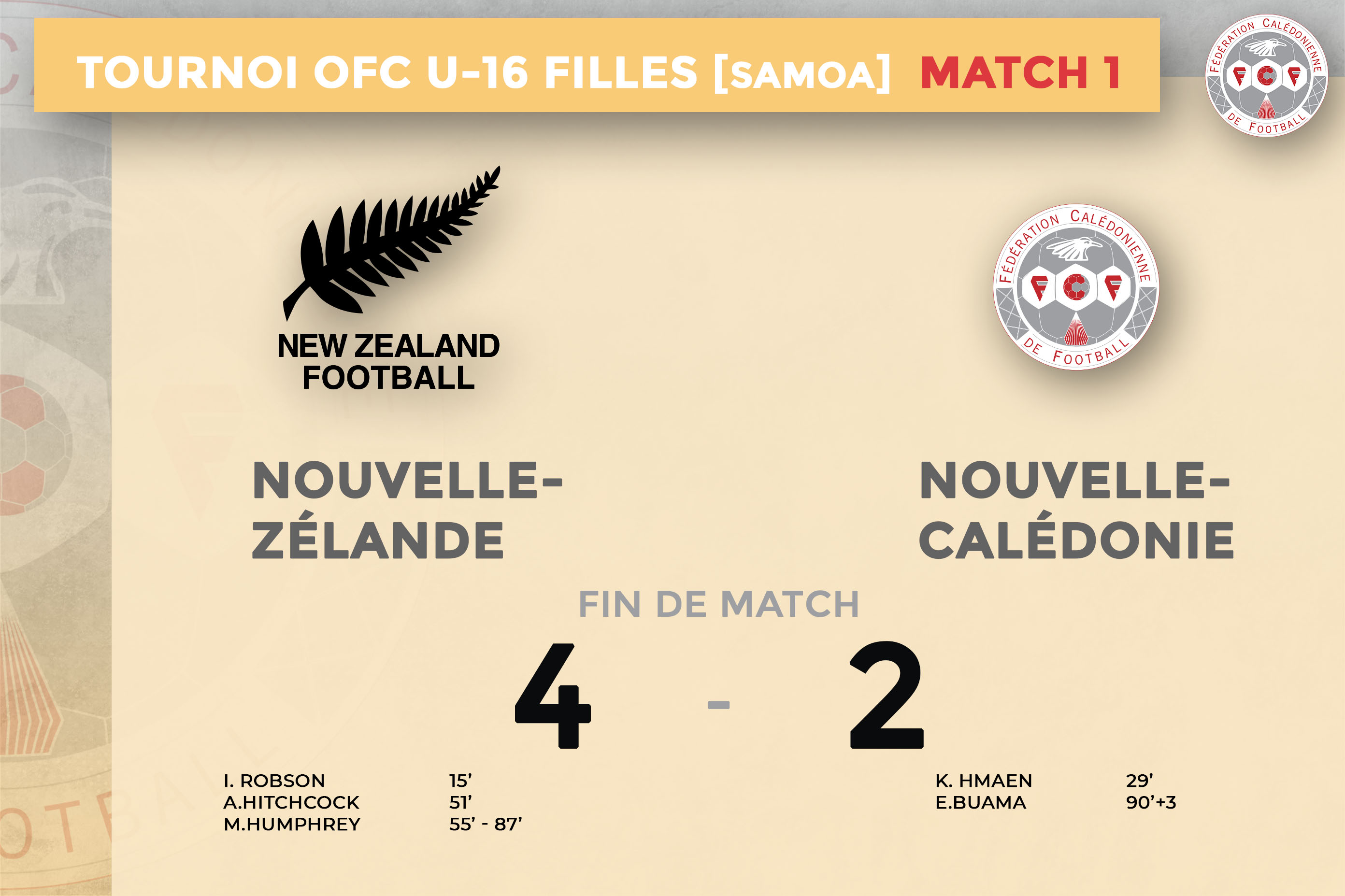 Les "filles cagou" y auront cru = Nouvelle-Zélande 4 - 2 Nouvelle-Calédonie [Demi-finale, Tournoi U16 Féminine - OFC]