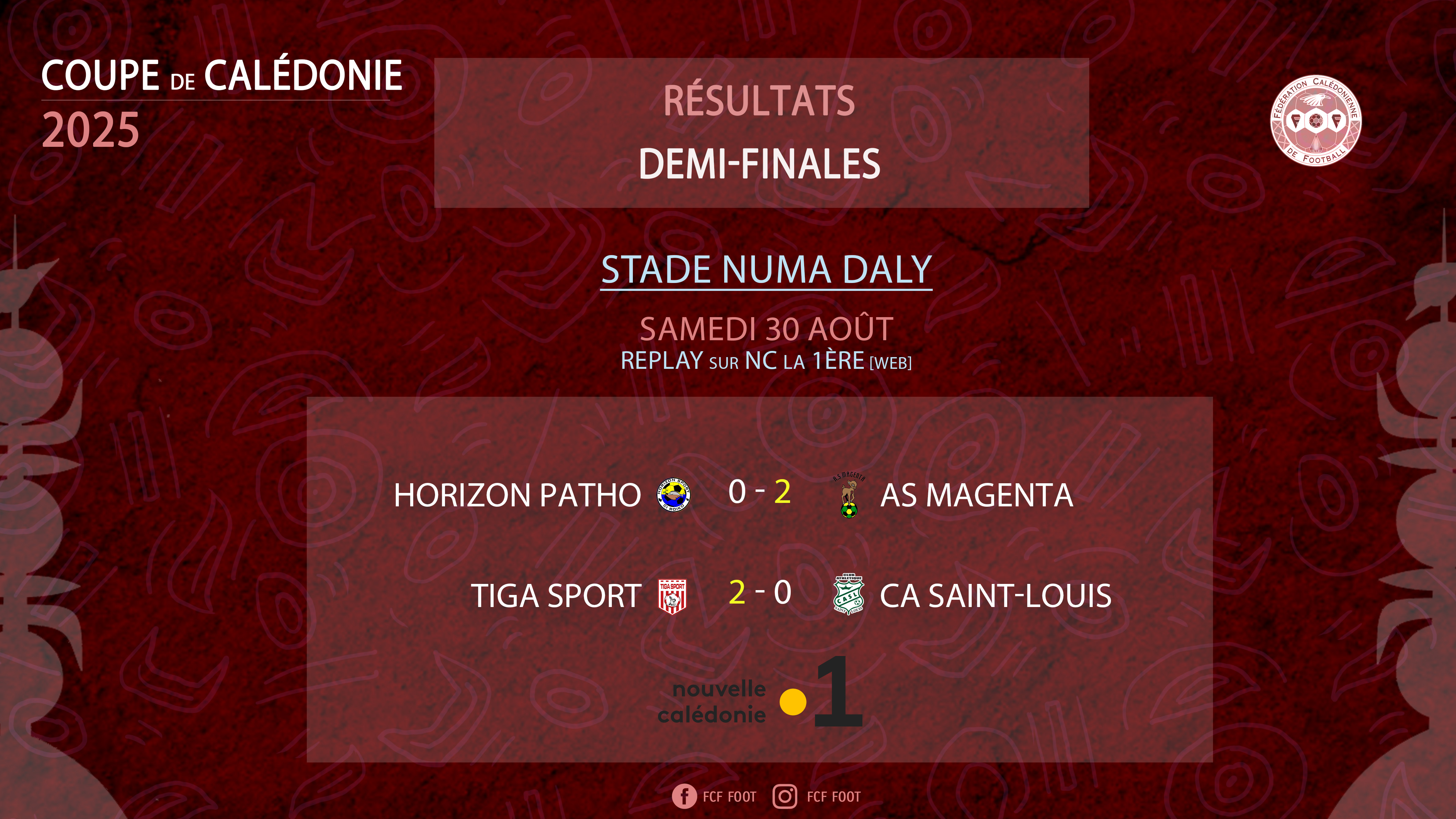 L'AS MAGENTA et TIGA SPORT sont en FINALE | COUPE DE CALÉDONIE = REPLAY TV (web)