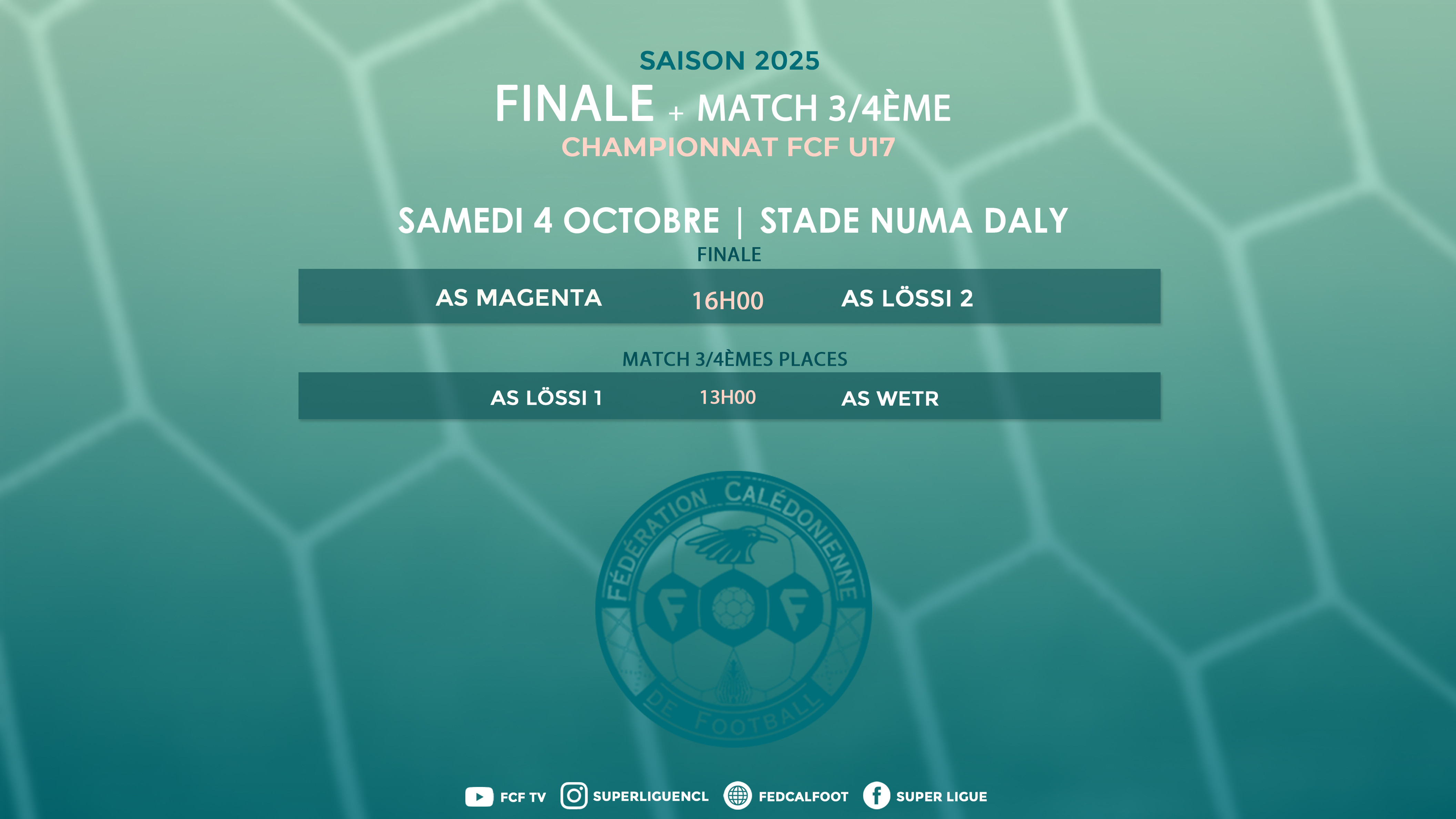 Magenta et Lössi 2 se disputent le titre de Champion ce samedi | Finale Championnat U17 FCF + match 3/4èmes places