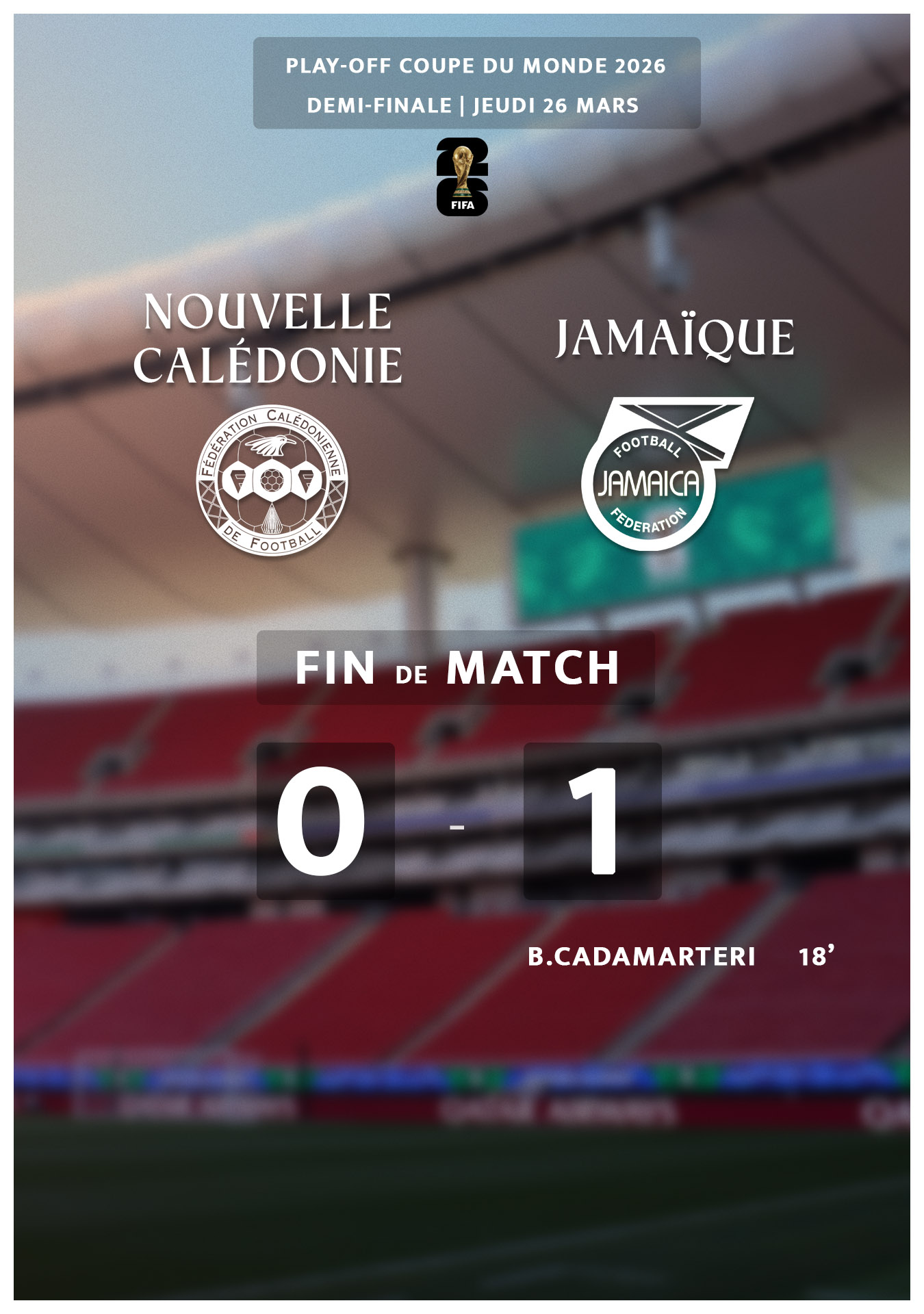NCL 0 - 1 JAMAÏQUE | Score final = les cagous sortent la tête haute