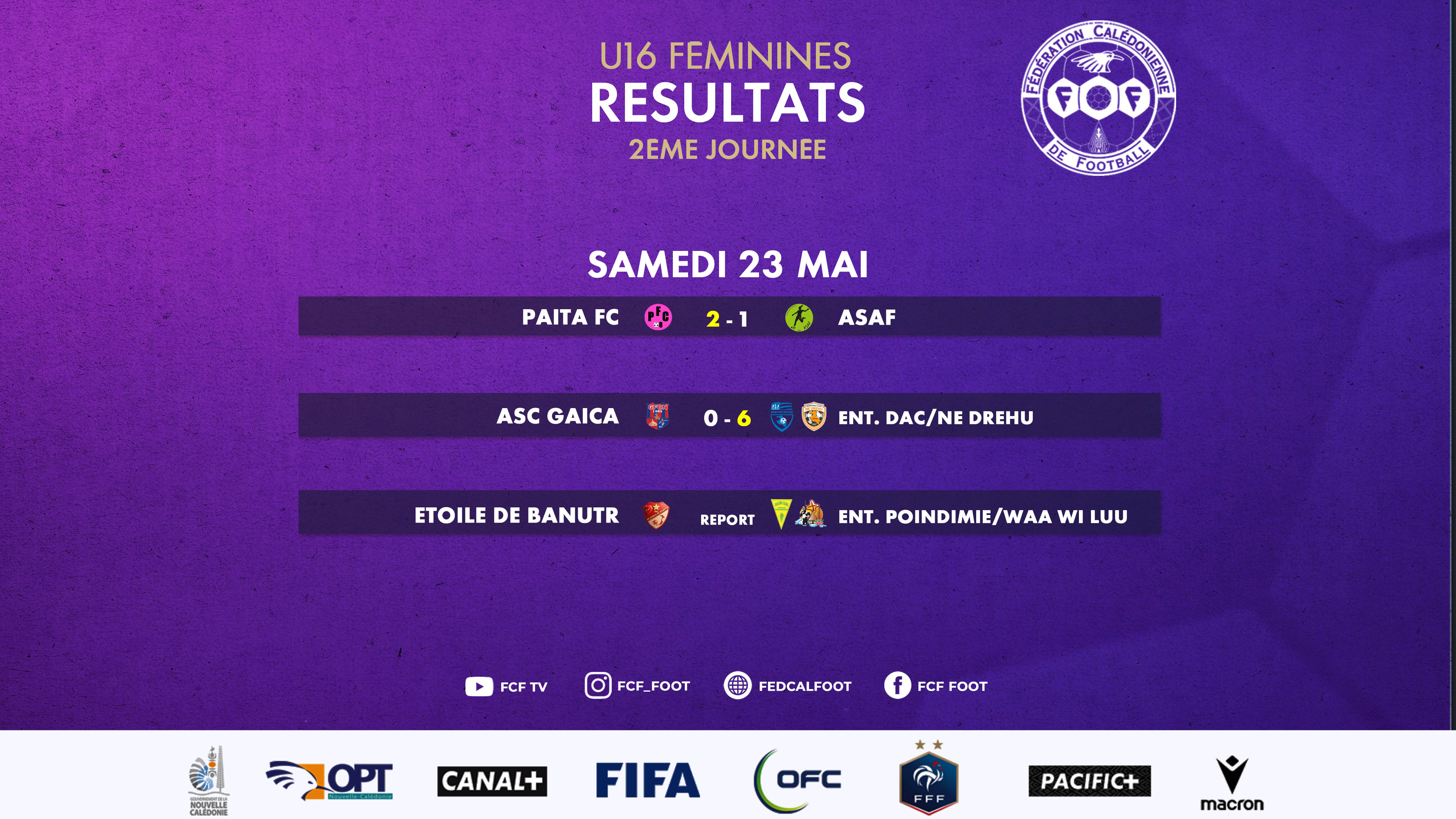 FOOTBALL FÉMININ = 2ème journée de compétition + lancement du DÉFI CHAMPIONNAT U13